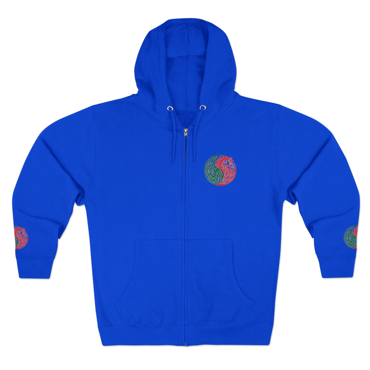 Yin Yang Dragon Zip Hoodie — Joyful & Fierce Inspirational Graphic Hoodie.