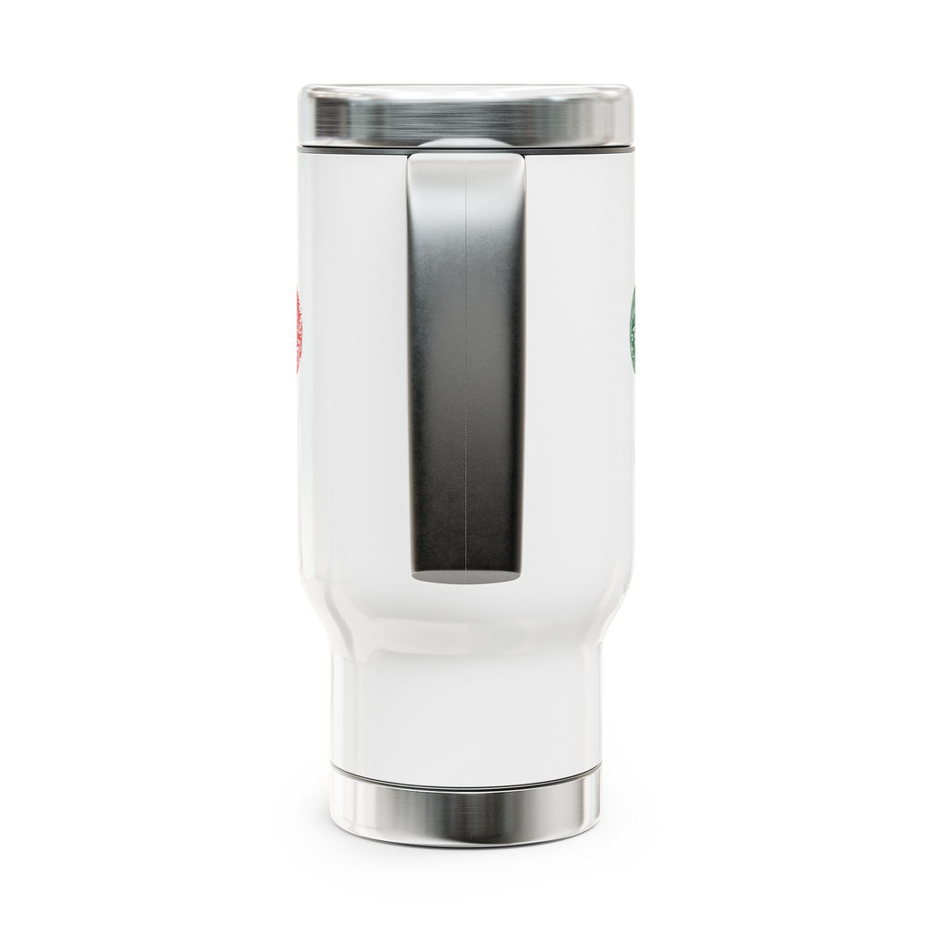14oz Travel Mug — Joyful & Sincere Yin-Yang Design (Inspires, Independent & Intelligent)