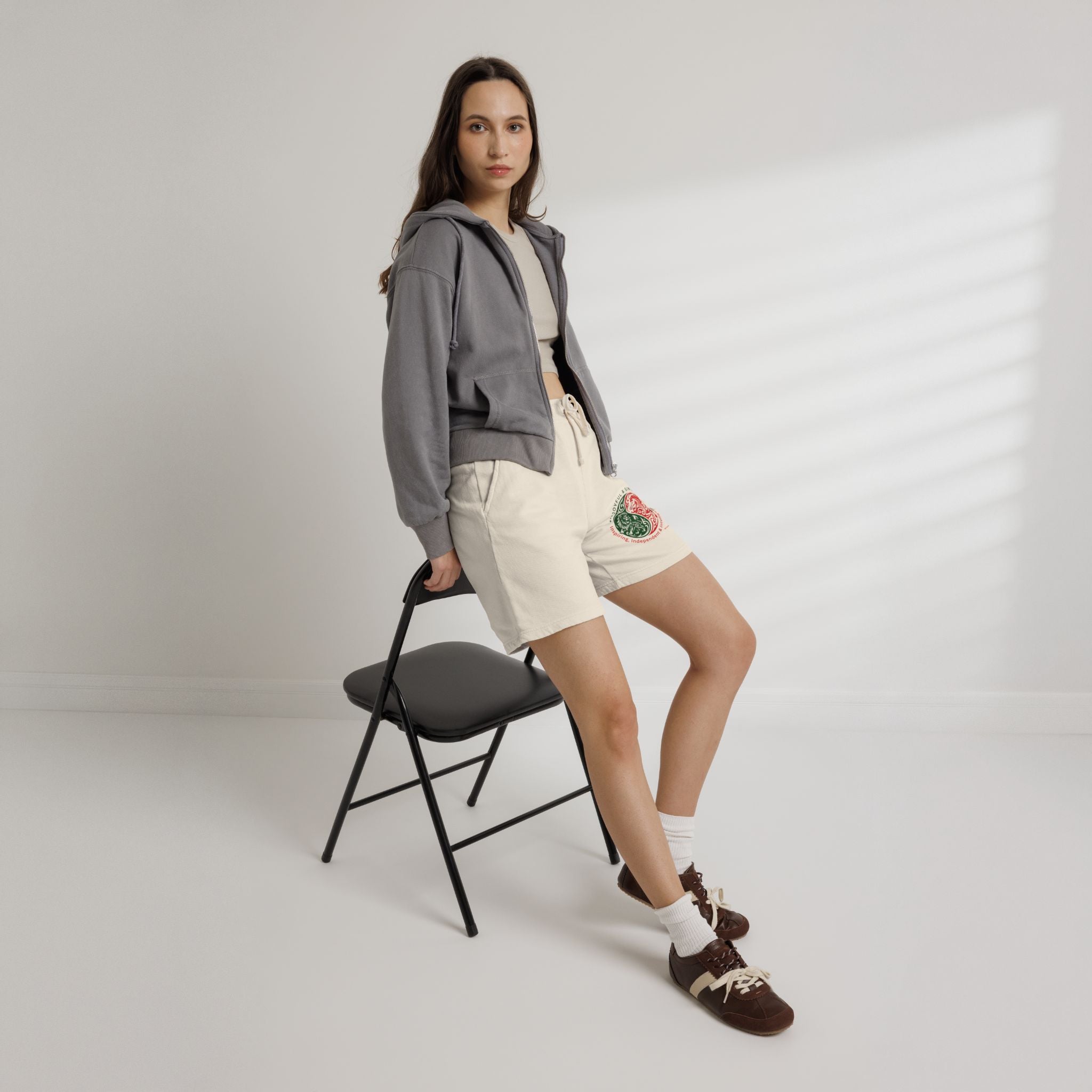 Fleece Sweat Shorts — Grateful & Sincere Yin-Yang Graphic