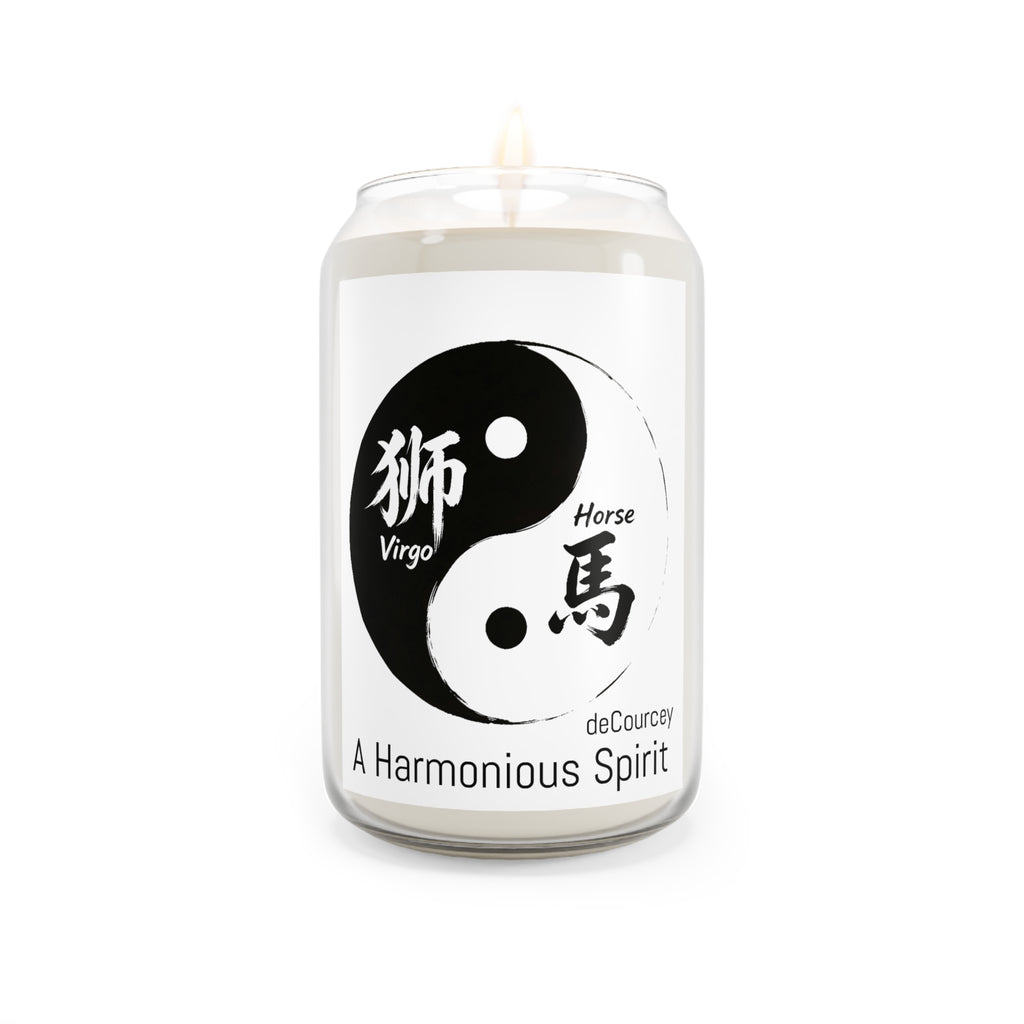 Soy Candle — Yin Yang Virgo Horse Design "A Harmonious Spirit" (13.75 oz)