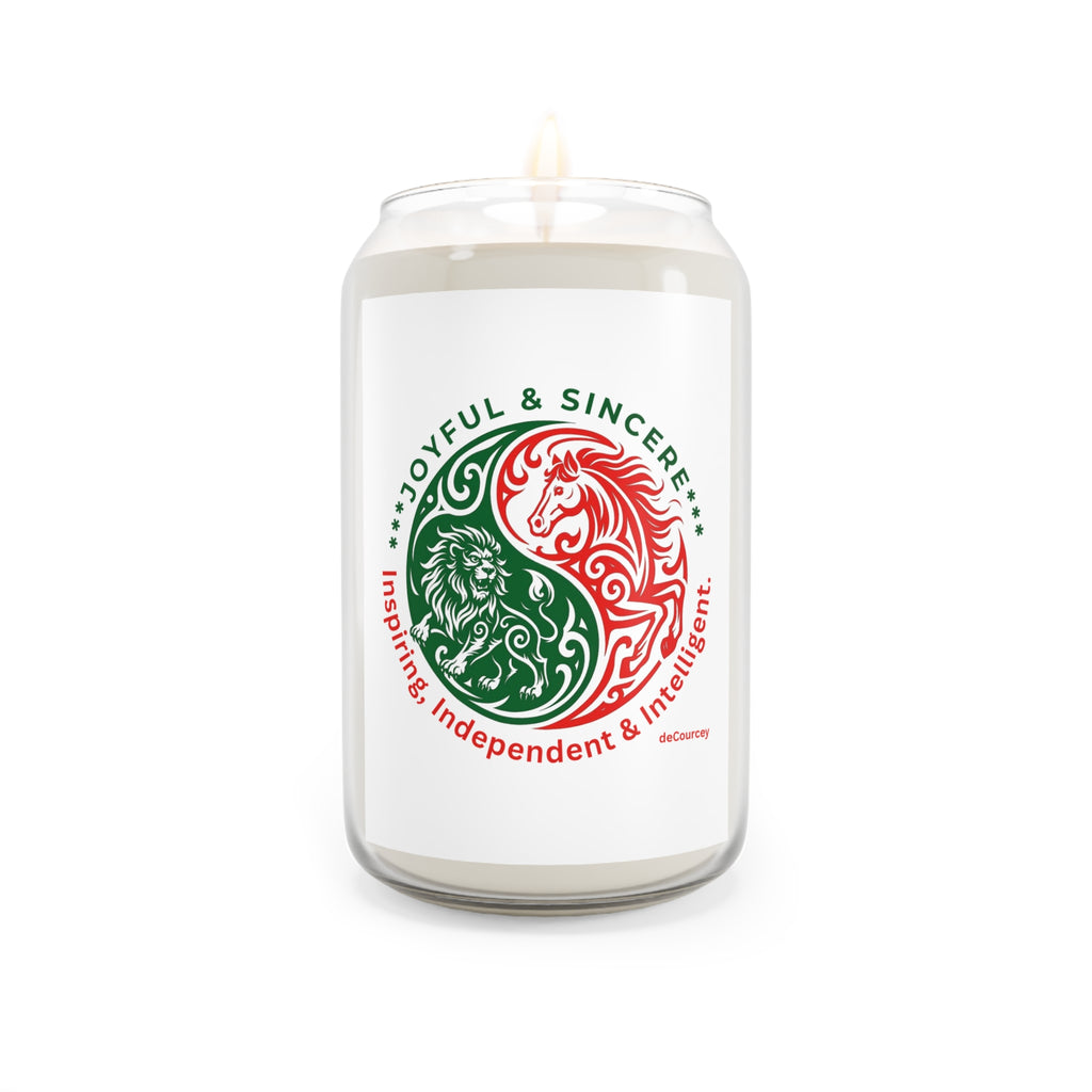 Zodiac Yin Yang Soy Candle — Joyful & Sincere Scented 13.75oz