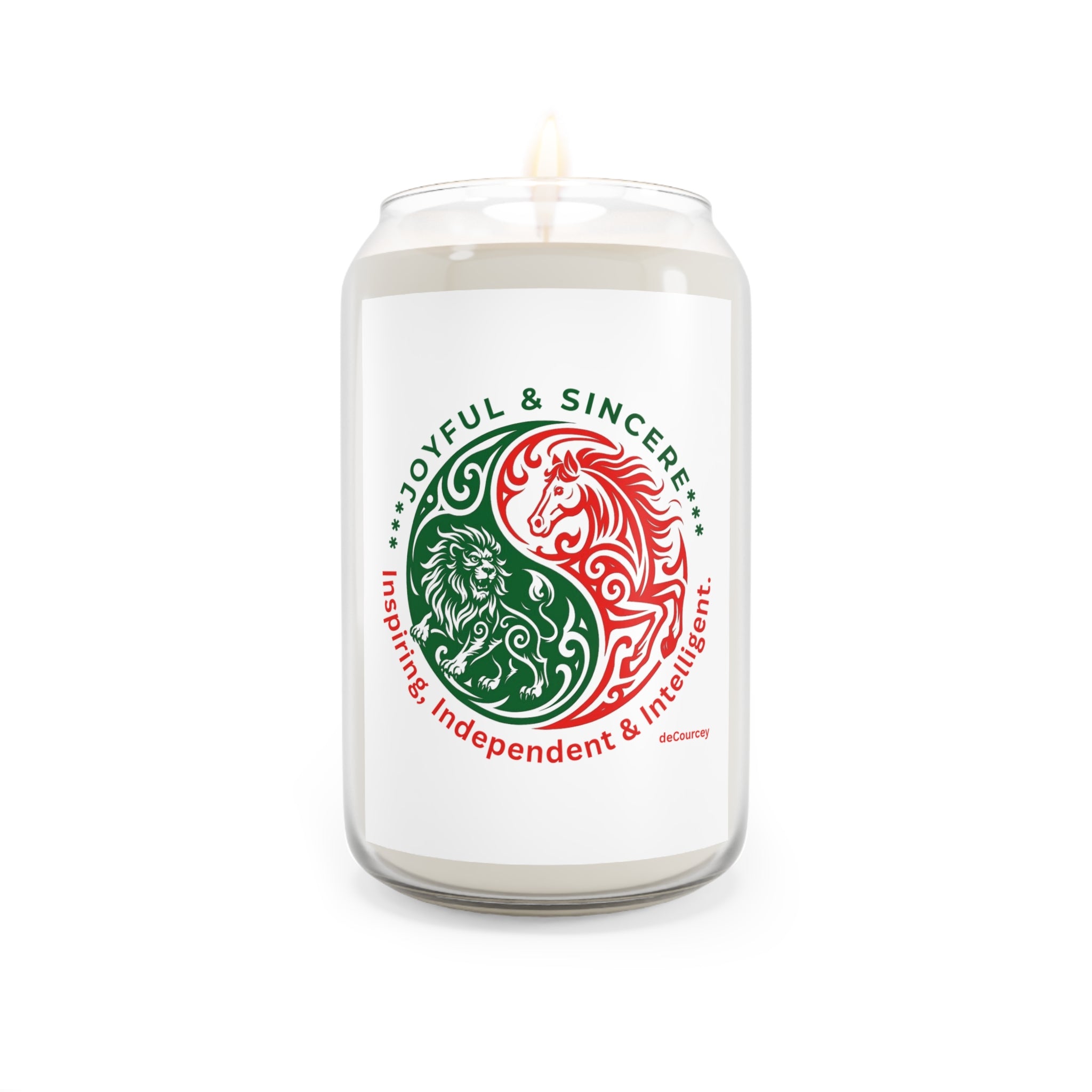Zodiac Yin Yang Soy Candle — Joyful & Sincere Scented 13.75oz
