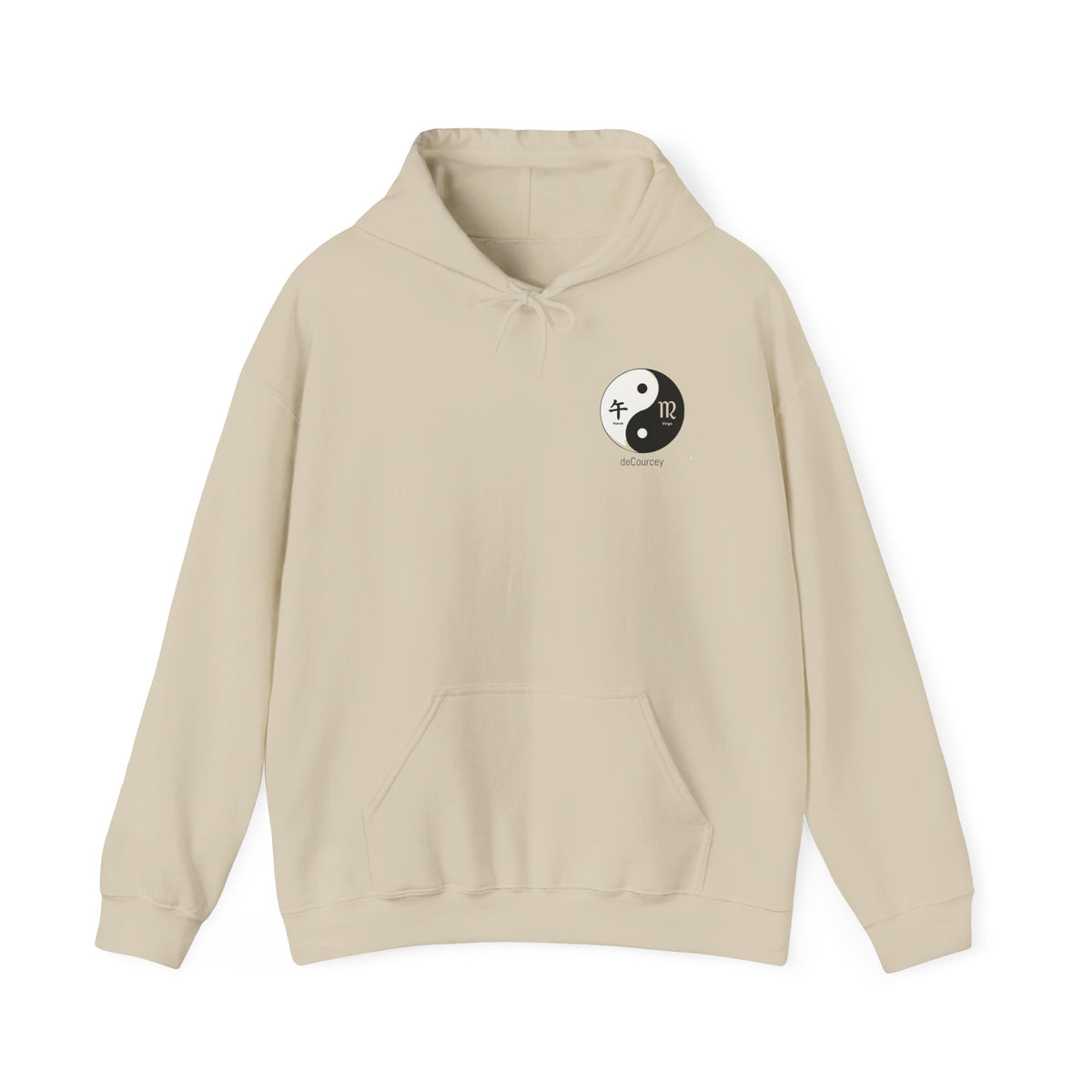 Yin Yang Virgo Hoodie — 'No Harm, No Spirit' Astrological Graphic Sweatshirt