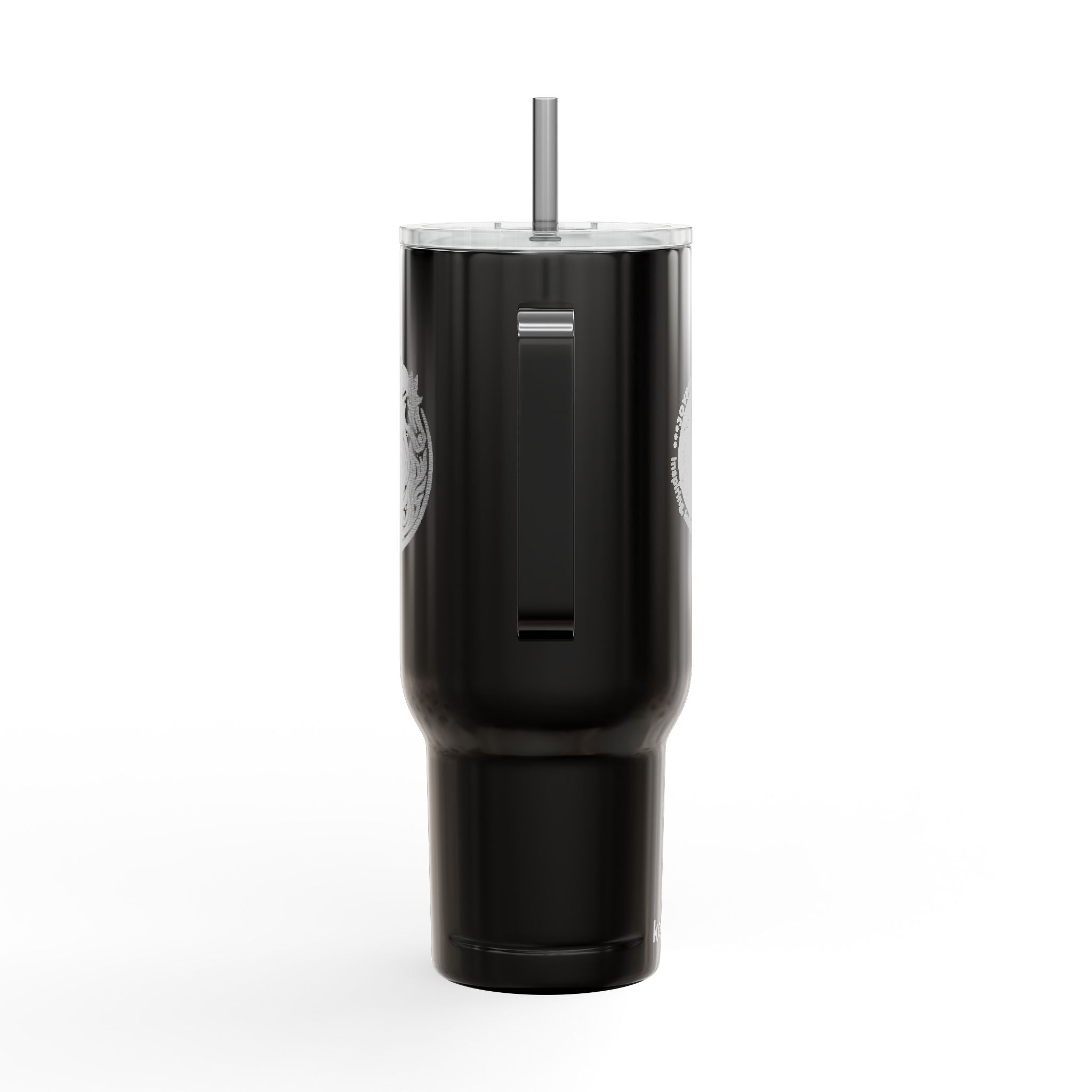 40oz Engraved Insulated Tumbler with Lid — Travel Mug with Handle, Spill-Resistant Straw