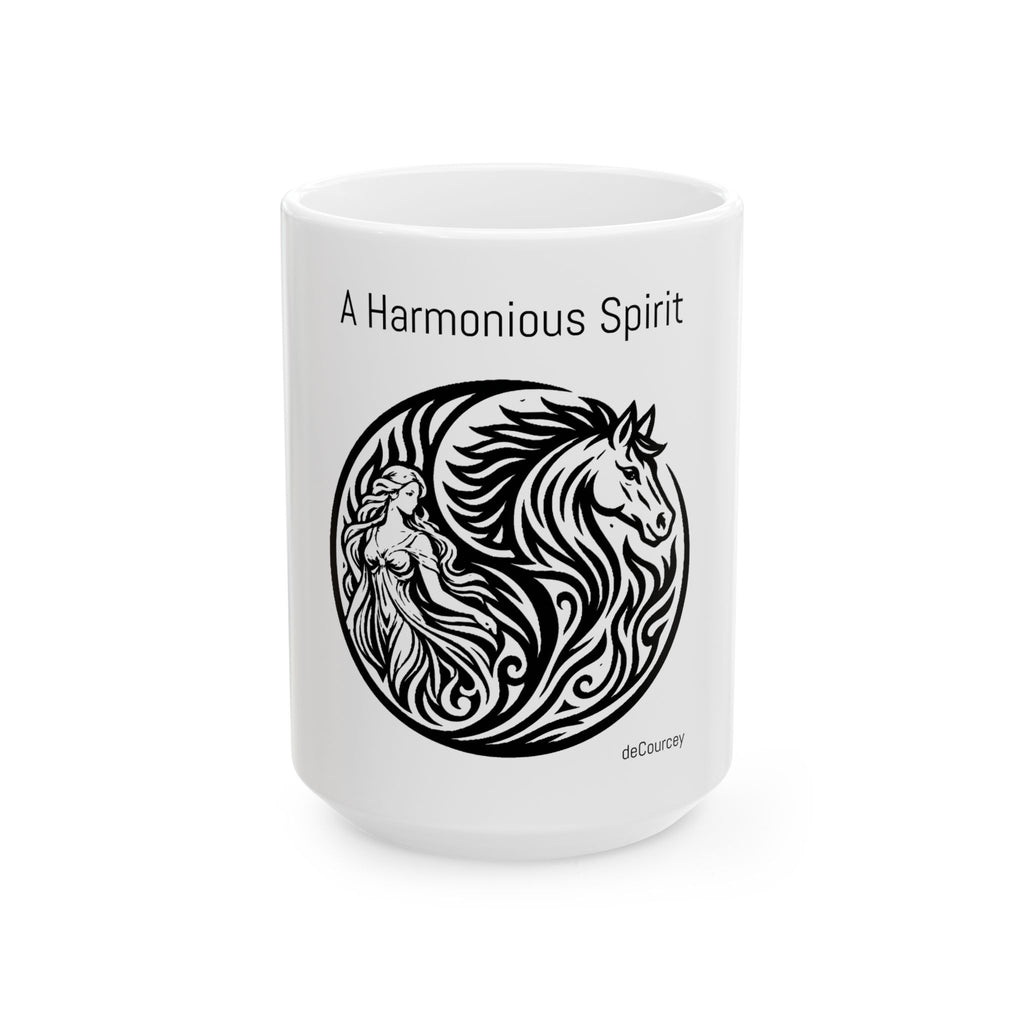 A Harmonious Spirit Mug — Yin Yang Horse & Maiden Ceramic Coffee Cup (11oz, 15oz)