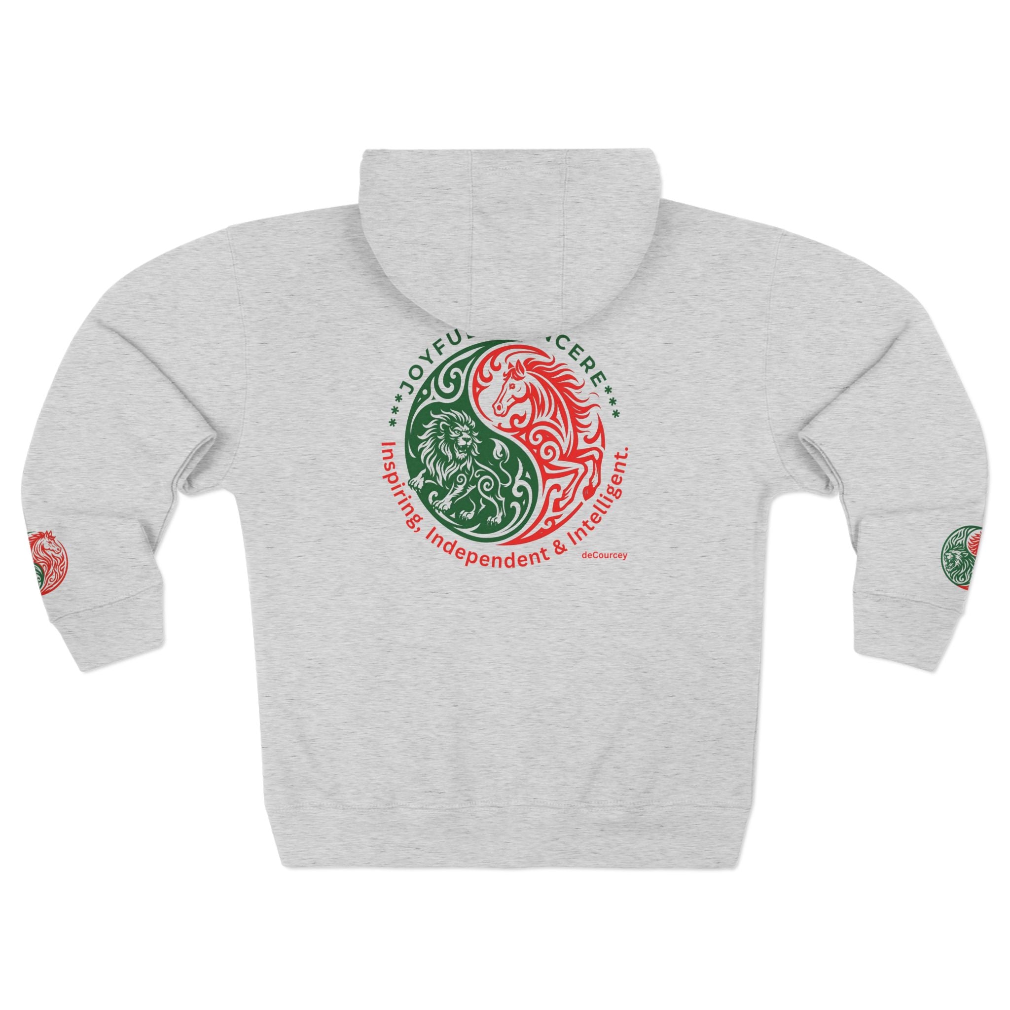 Yin Yang Dragon Zip Hoodie — Joyful & Fierce Inspirational Graphic Hoodie.