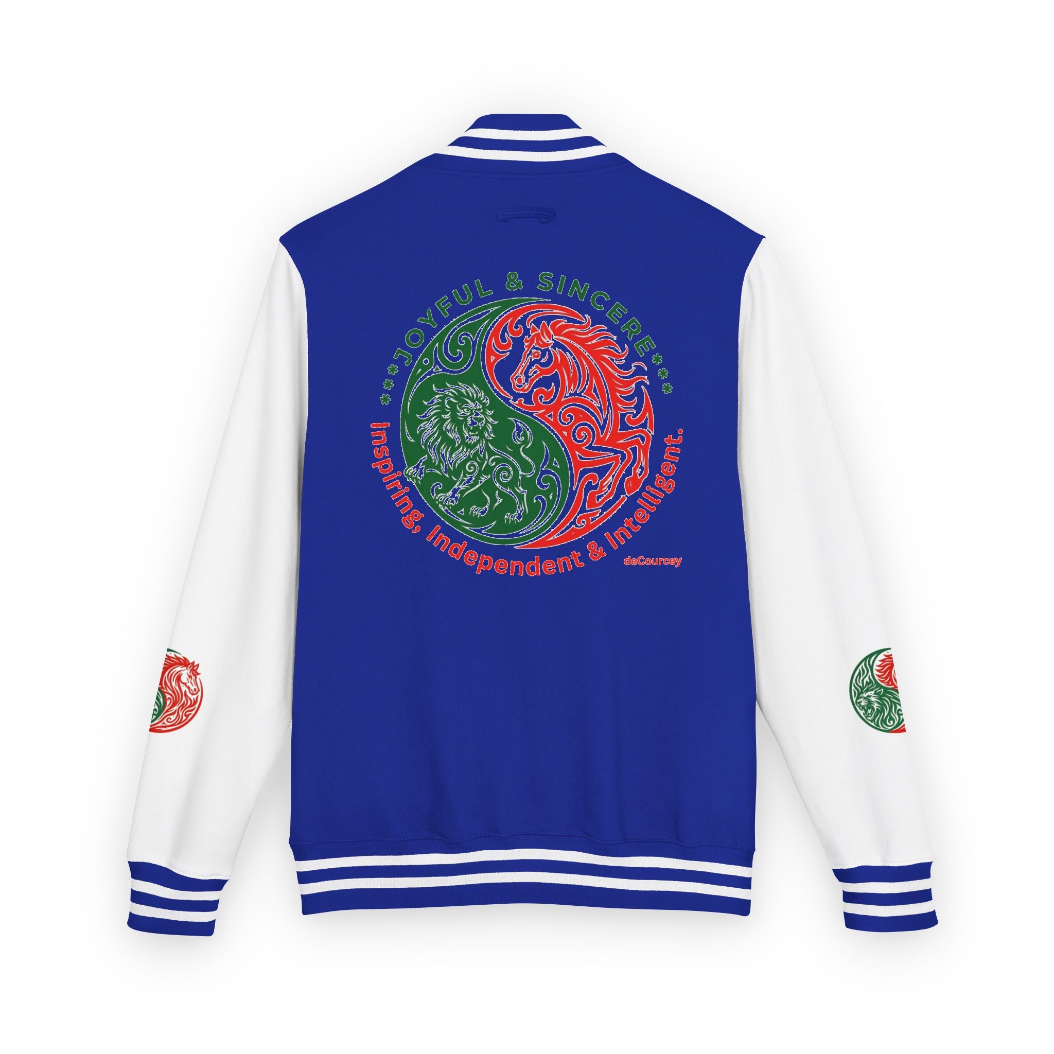Yin Yang Floral Letterman Jacket — Peaceful & Sincere Varsity Jacket