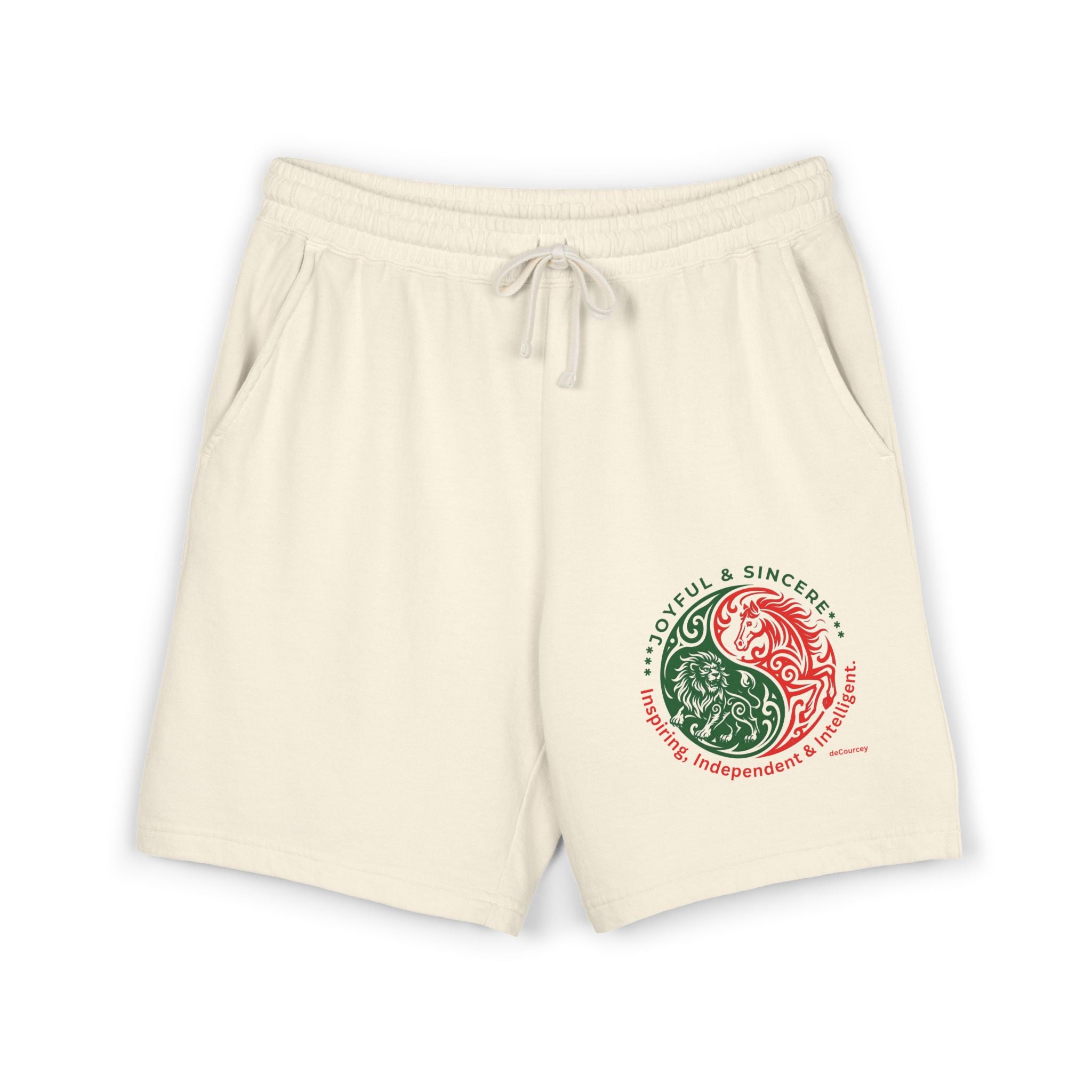Fleece Sweat Shorts — Grateful & Sincere Yin-Yang Graphic