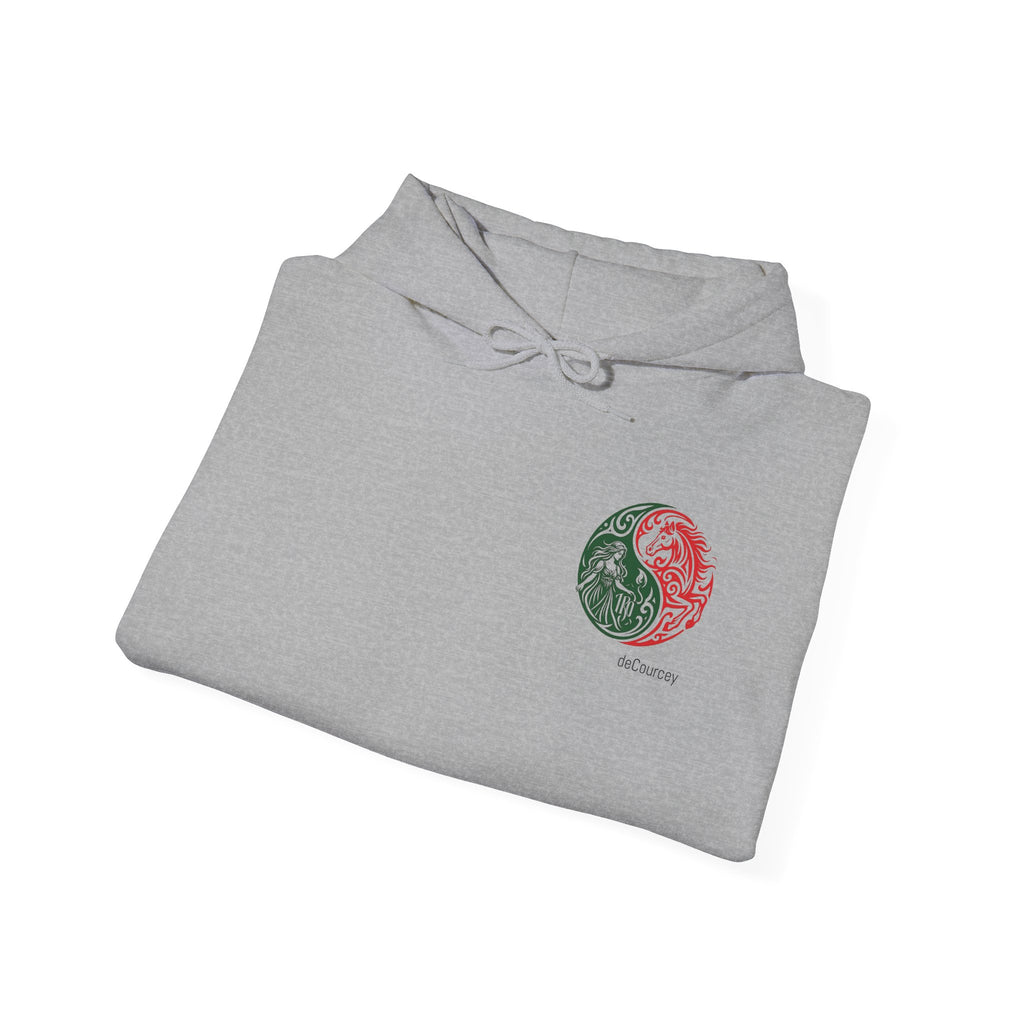 Harmony & Spirit Yin-Yang Hoodie — Floral Green & Red Graphic Sweatshirt
