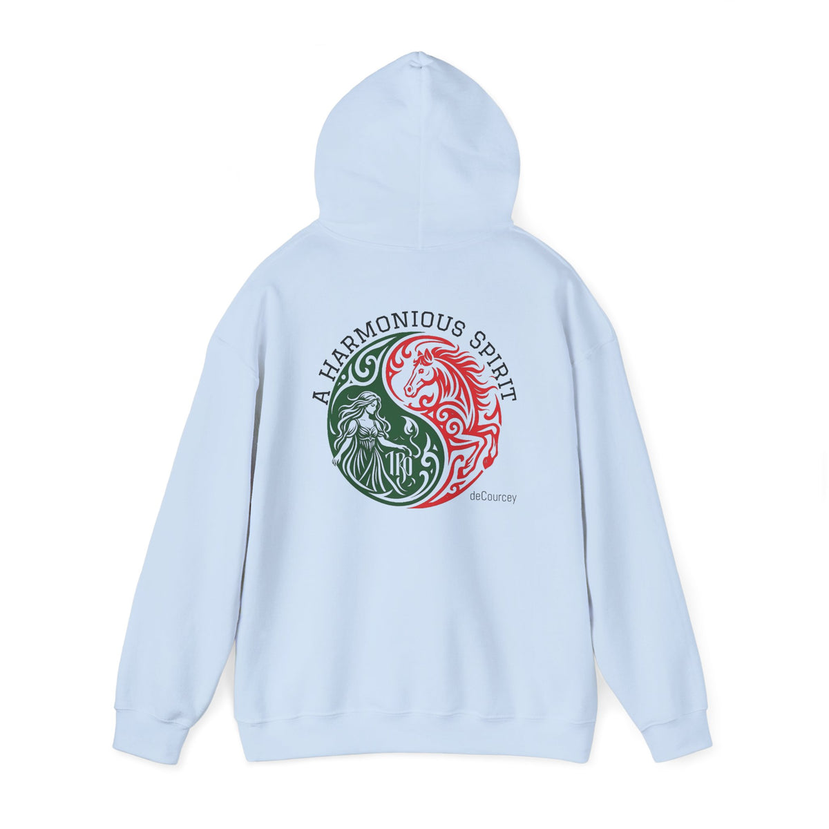 Harmony & Spirit Yin-Yang Hoodie — Floral Green & Red Graphic Sweatshirt