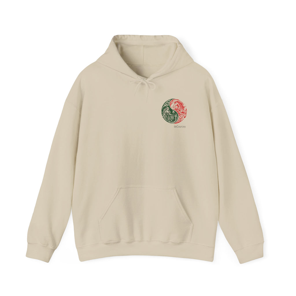 Harmony & Spirit Yin-Yang Hoodie — Floral Green & Red Graphic Sweatshirt