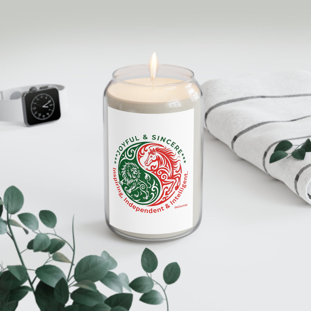 Zodiac Yin Yang Soy Candle — Joyful & Sincere Scented 13.75oz