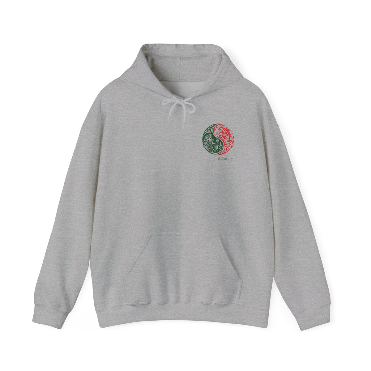 Harmony & Spirit Yin-Yang Hoodie — Floral Green & Red Graphic Sweatshirt