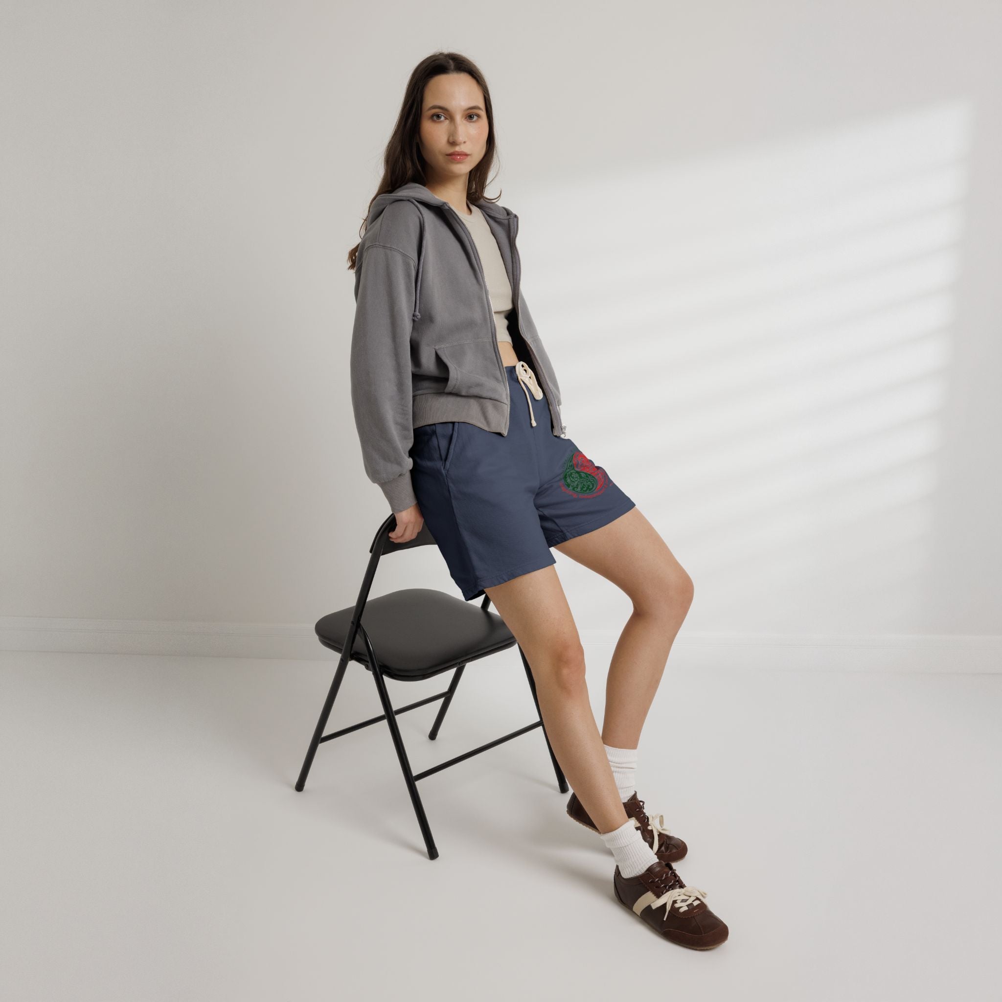 Fleece Sweat Shorts — Grateful & Sincere Yin-Yang Graphic