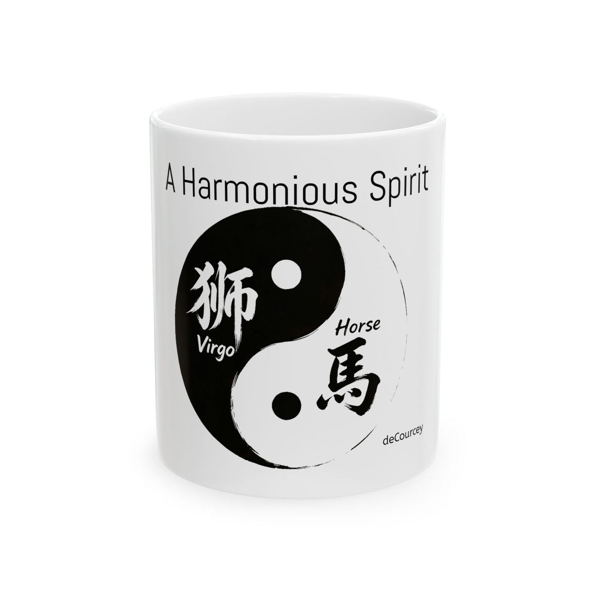 Virgo & Horse Yin Yang Ceramic Mug — "A Harmonious Spirit" Horoscope Zodiac Coffee Cup (11oz/15oz)