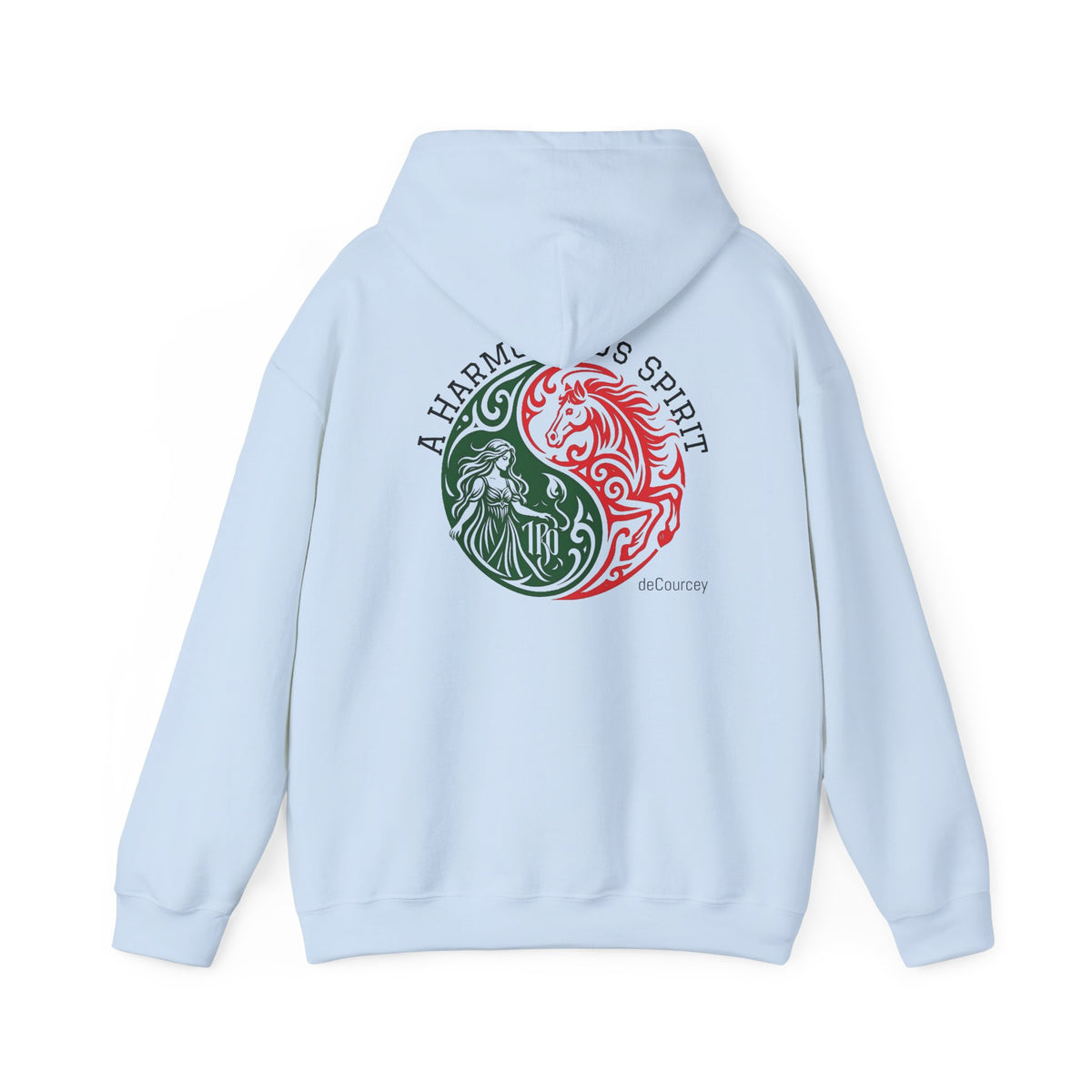 Harmony & Spirit Yin-Yang Hoodie — Floral Green & Red Graphic Sweatshirt