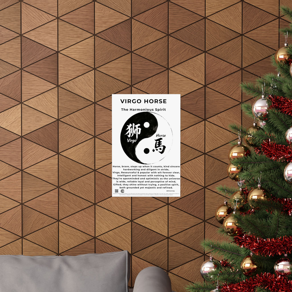 Virgo Horse Zodiac Poster — Matte Vertical Astrology Print