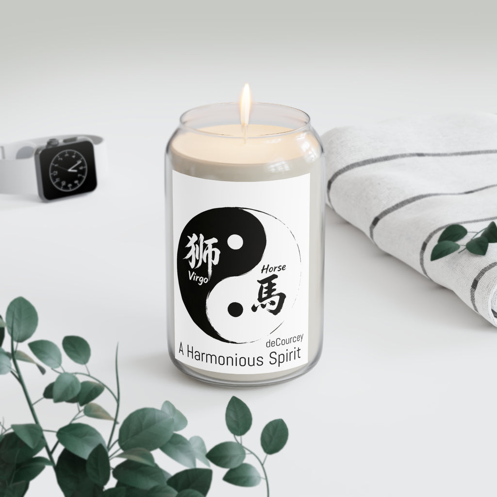 Soy Candle — Yin Yang Virgo Horse Design "A Harmonious Spirit" (13.75 oz)