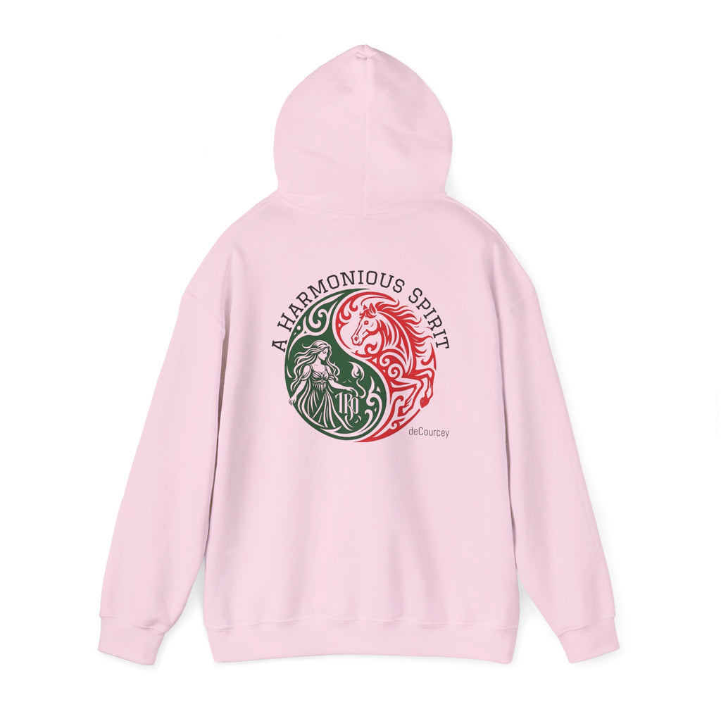 Harmony & Spirit Yin-Yang Hoodie — Floral Green & Red Graphic Sweatshirt