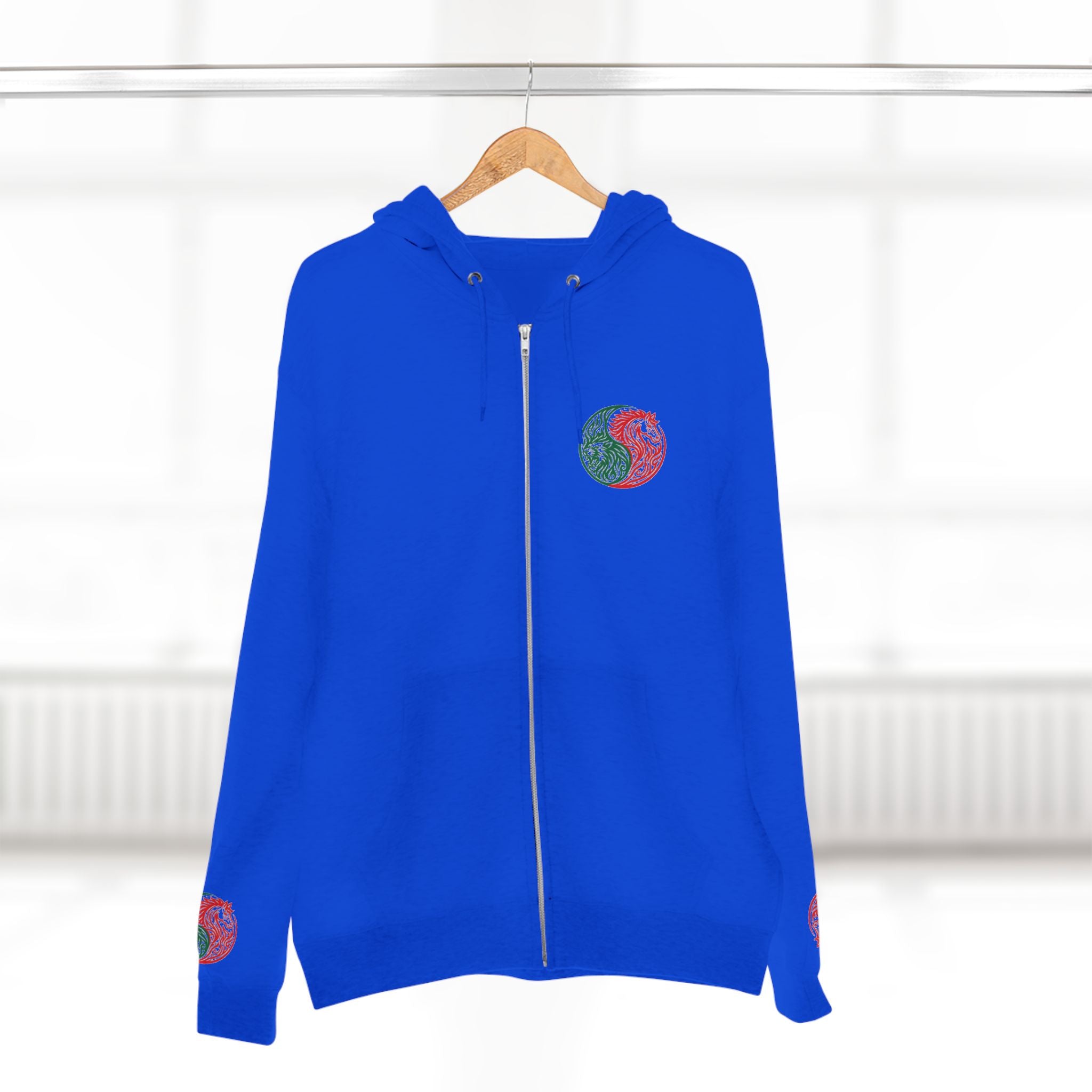 Yin Yang Dragon Zip Hoodie — Joyful & Fierce Inspirational Graphic Hoodie.