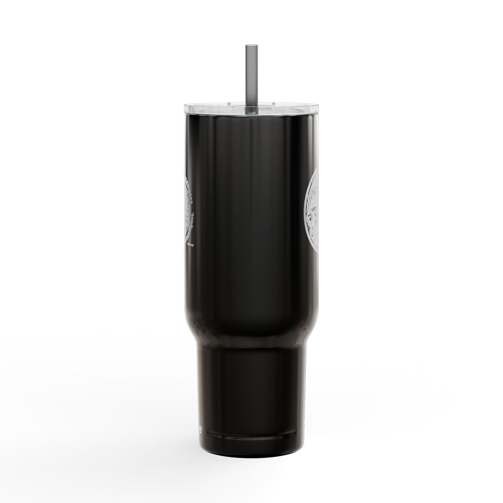 40oz Engraved Insulated Tumbler with Lid — Travel Mug with Handle, Spill-Resistant Straw