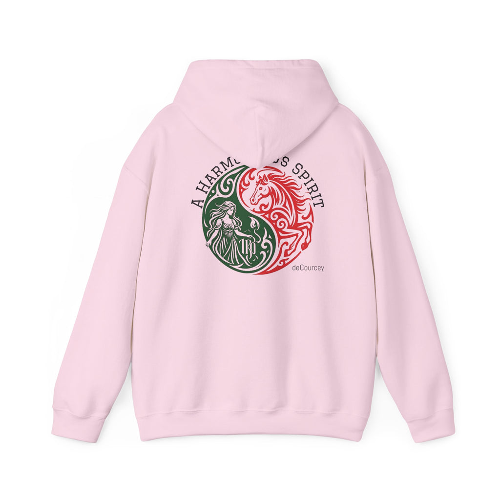 Harmony & Spirit Yin-Yang Hoodie — Floral Green & Red Graphic Sweatshirt