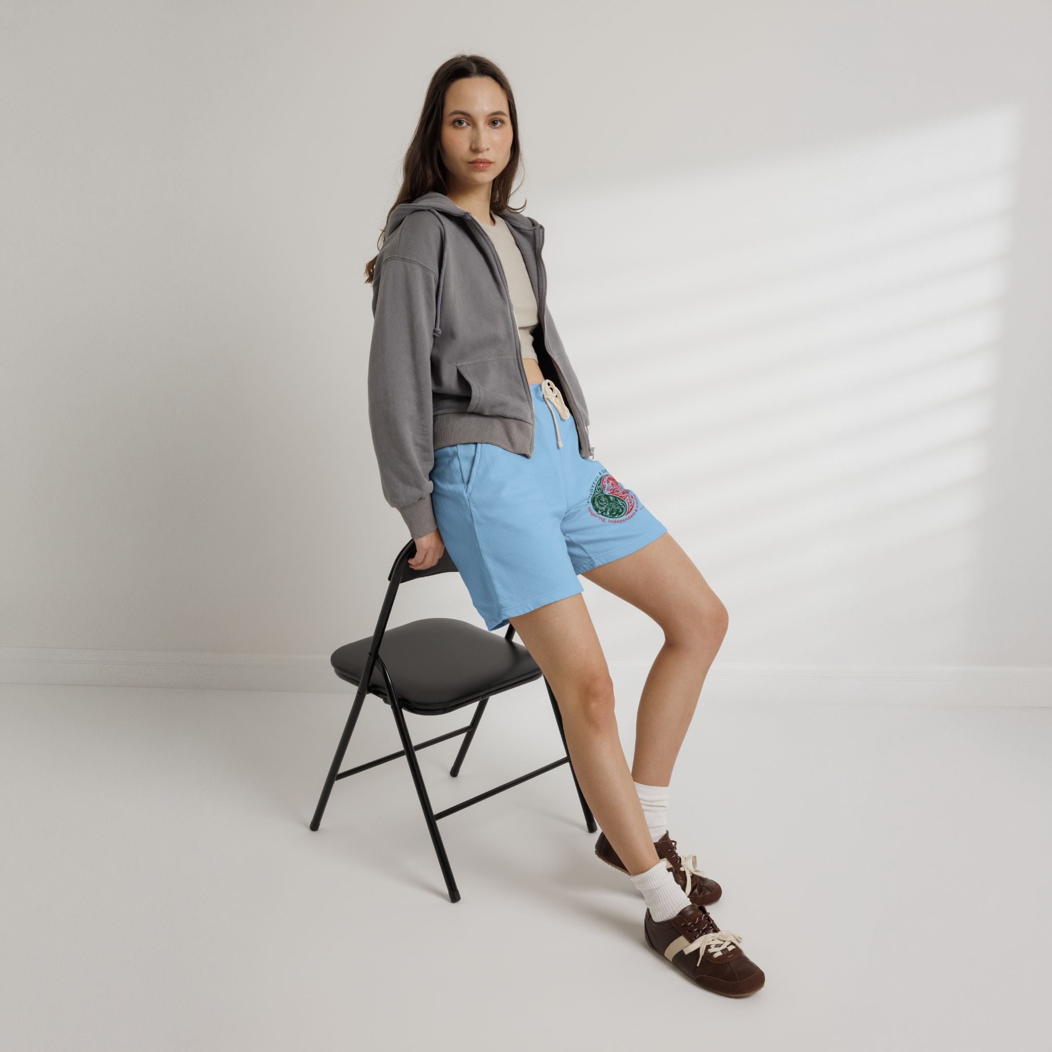 Fleece Sweat Shorts — Grateful & Sincere Yin-Yang Graphic