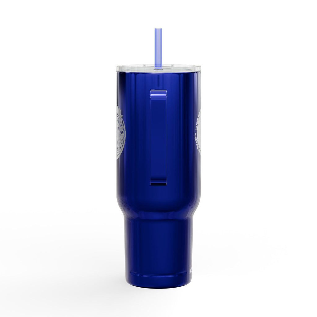40oz Engraved Insulated Tumbler with Lid — Travel Mug with Handle, Spill-Resistant Straw