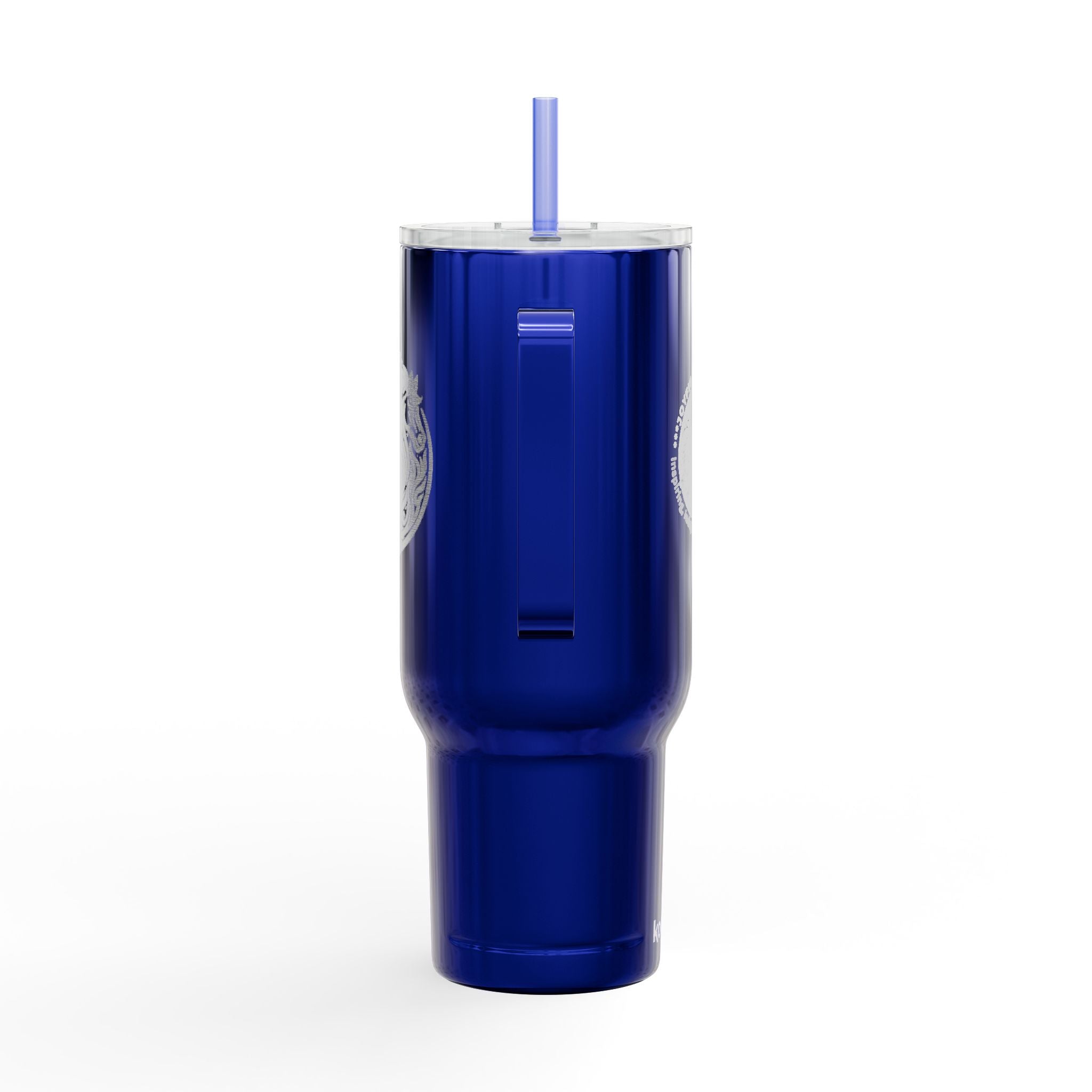 40oz Engraved Insulated Tumbler with Lid — Travel Mug with Handle, Spill-Resistant Straw