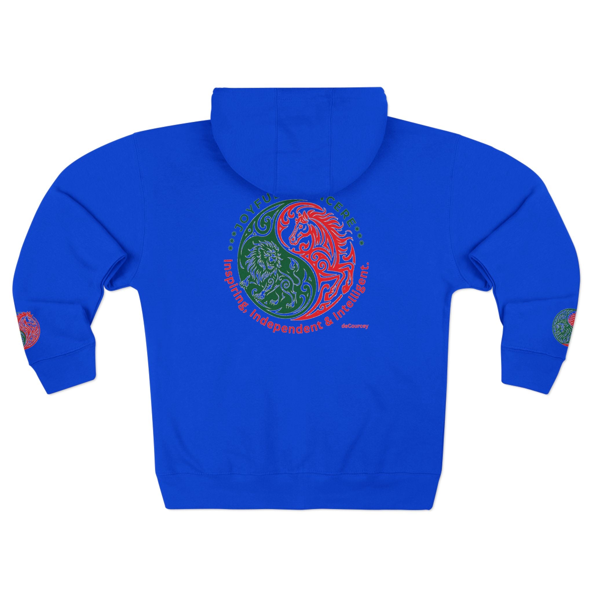 Yin Yang Dragon Zip Hoodie — Joyful & Fierce Inspirational Graphic Hoodie.
