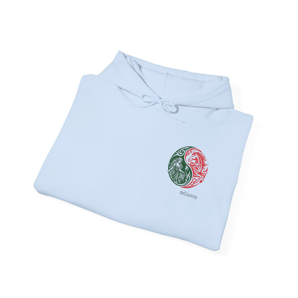 Harmony & Spirit Yin-Yang Hoodie — Floral Green & Red Graphic Sweatshirt
