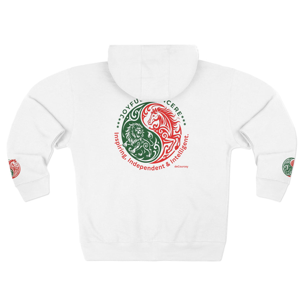 Yin Yang Dragon Zip Hoodie — Joyful & Fierce Inspirational Graphic Hoodie.